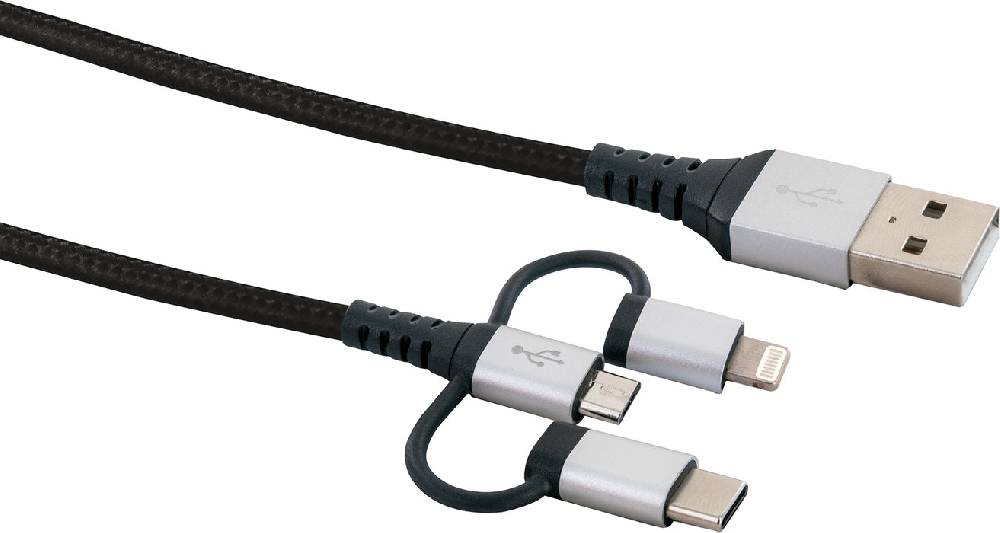 Schwaiger 3in1-Kabel USB-C/Lightning/Micro-USB 1,5 m Sonderangebote