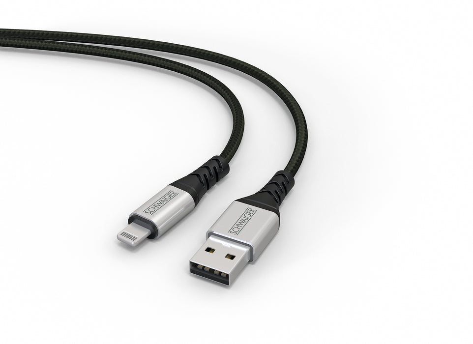 Schwaiger Lightning auf USB-A Kabel extrem reißfest 1,2 m Letzte 3 Tage