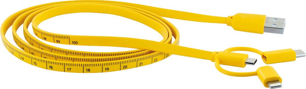 Schwaiger 3in1-Kabel mit Maßband-Aufdruck USB-C/Lightning/Micro-USB 1,2 m Zeitbegrenzte Promotion