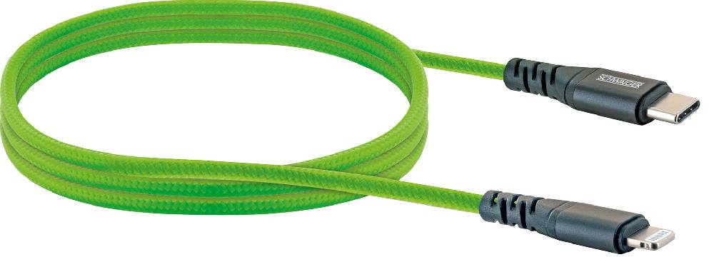 Schwaiger Lightning auf USB-C Kabel grün/rot/blau 1,2 m Vierteljährliche Förderung