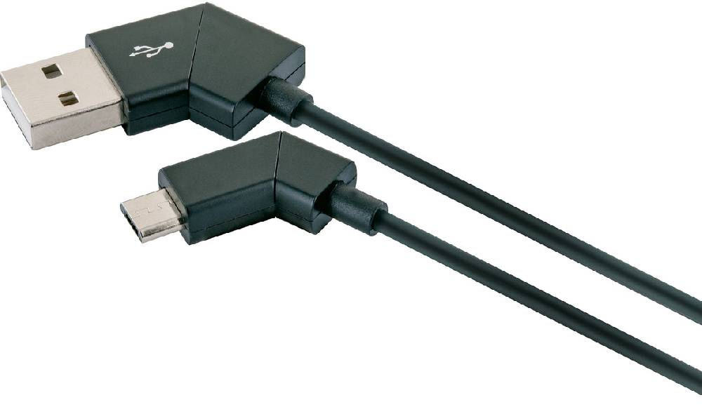 Schwaiger Micro-USB auf USB-A Kabel drehbare Stecker 1,2 m Auslauf