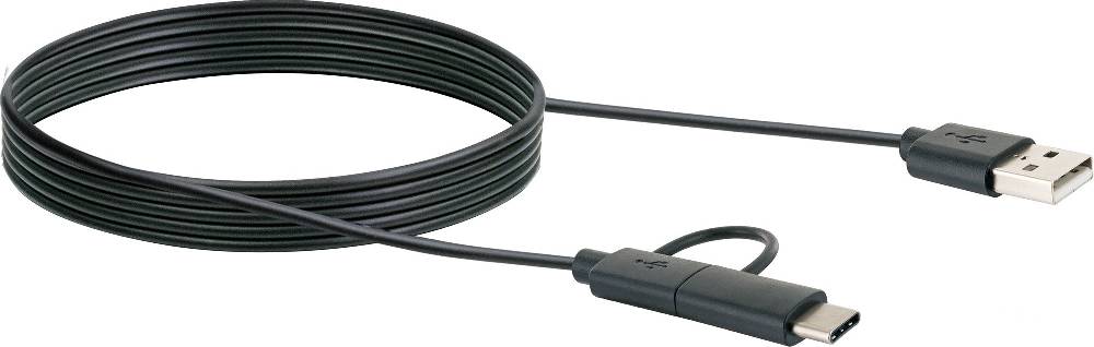 Schwaiger 3in1-Kabel Micro-B/USB-C auf USB-A 1 m Fabrikverkauf