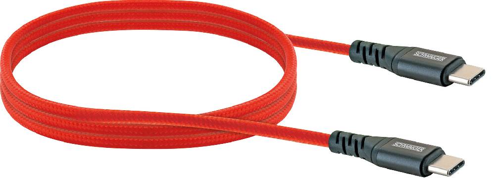 Schwaiger USB-C auf USB-C Kabel rot/grün/blau 1,2 m Begrenztes Angebot