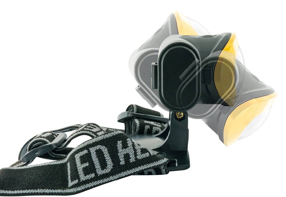 Schwaiger Stirnlampe mit Kopfband & 3 Betriebsmodi Gelb Kostenlose Rückgabe