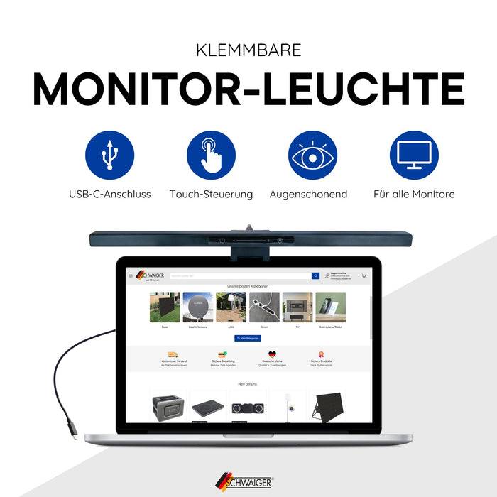 Schwaiger Monitor/Bildschirm Leuchte mit Klemmhalterung Zeitbegrenzte Promotion
