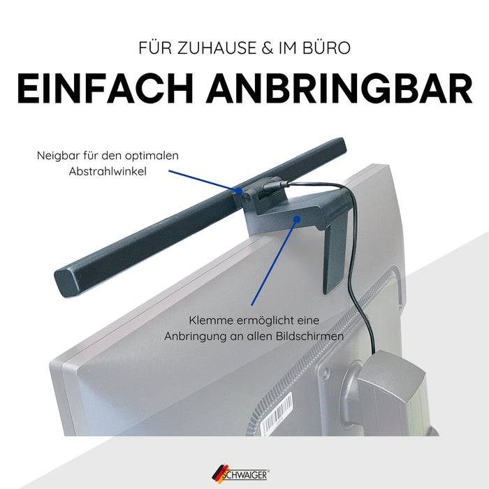 Schwaiger Monitor/Bildschirm Leuchte mit Klemmhalterung Zeitbegrenzte Promotion
