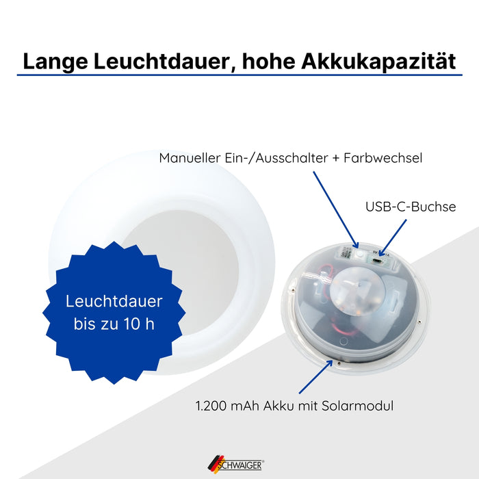 Schwaiger Solar-Hängeleuchte mit Nylonkordel Vierteljährliche Förderung