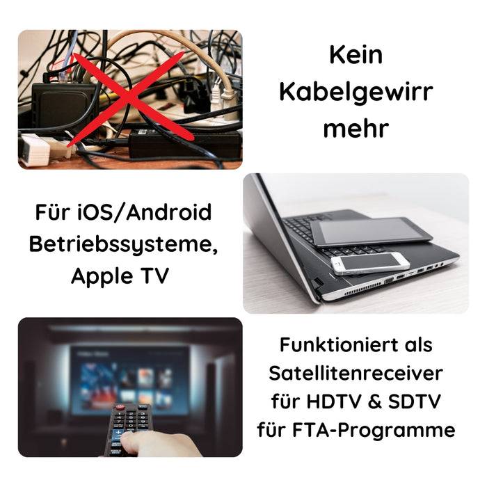 Schwaiger SAT-Dongle Digitale Fernsehsignale per WiFi HDTV FTA Versandkostenfrei