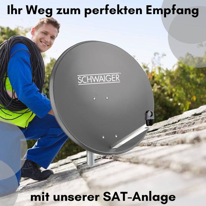 Schwaiger Satellitenanlage Set Anthrazit Aluminium 88 cm Flash Sale
