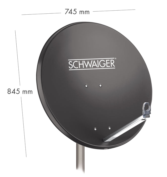 Schwaiger Satellitenanlage Set Anthrazit Aluminium 80 cm Muttertagsangebot