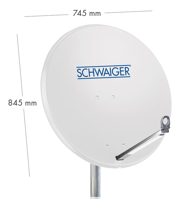 Schwaiger Satellitenanlage Set Weiß Aluminium 75 cm Neueste Mode