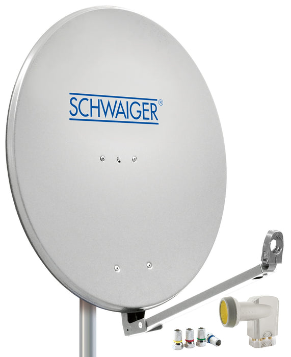 Schwaiger Satellitenanlage Set Weiß Aluminium 88 cm