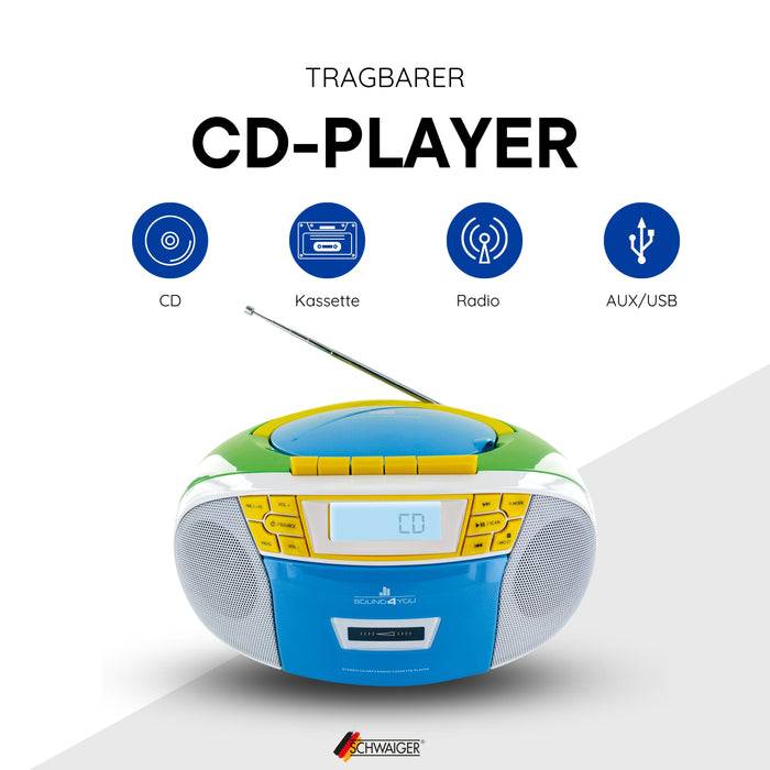 Schwaiger CD-Player mit Kassettenspieler und Radio Günstiger Verkauf