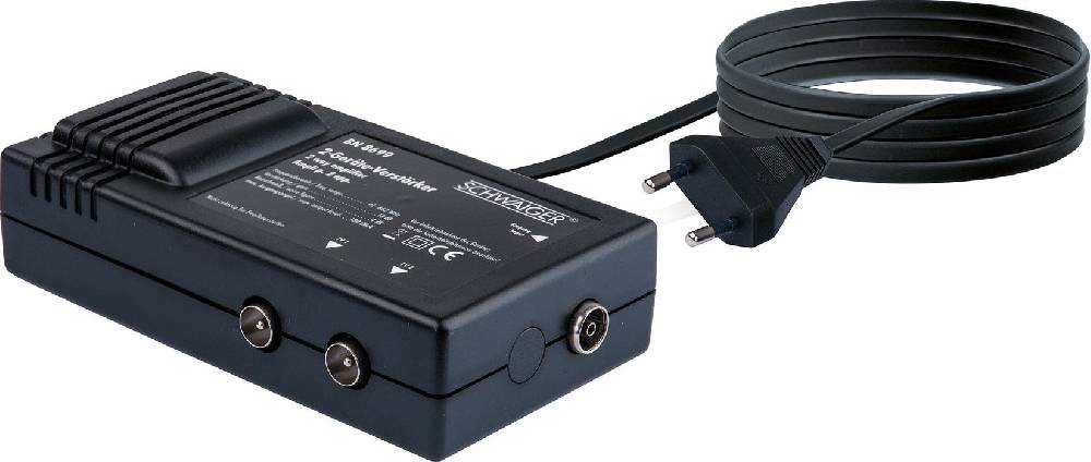Schwaiger Zweigeräteverstärker für Antennen- und Kabelanlagen 2x 18 dB Wochenangebot