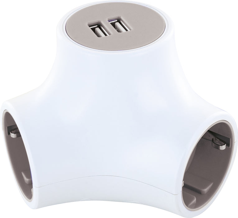 Schwaiger Steckdosenwürfel 3-fach mit 2 USB-A Slots Clearance-Verkauf