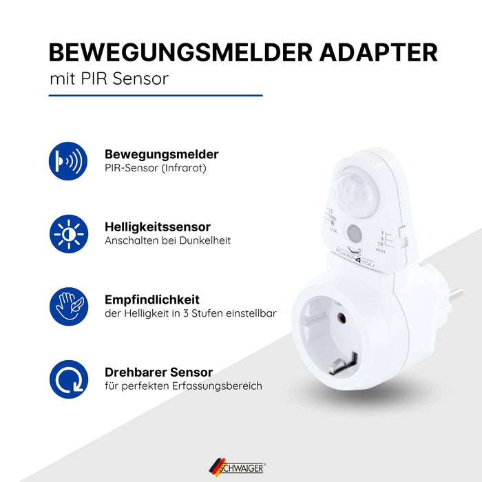 Schwaiger Bewegungsmelder Steckdosenadapter PIR Meist gekauft
