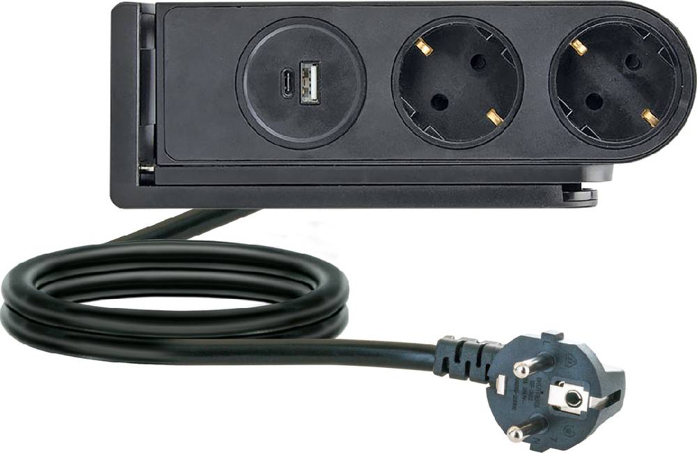 Schwaiger Tischsteckdose 2fach mit USB-C/A Anschluss Kostenloser Versand