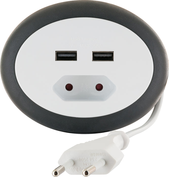 Schwaiger Kabeltrommel Eurostecker 2x USB-A Slots Limitierter Zeitrabatt