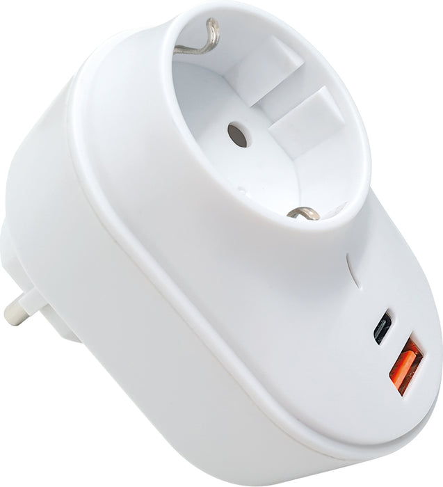 Schwaiger Steckdosenadapter mit USB-C + USB-A Slot 230V Günstig kaufen