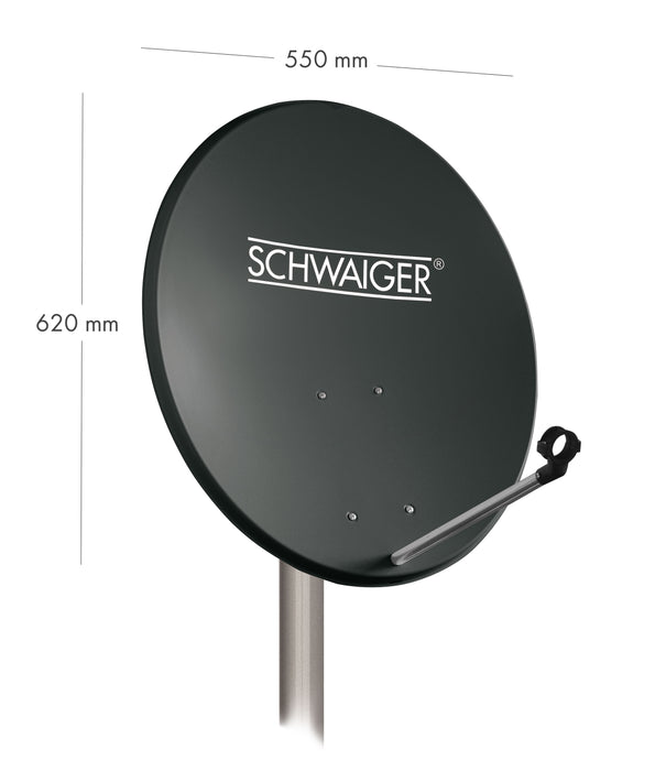 Schwaiger Satellitenanlage Set Anthrazit Stahl 55 cm Heißer Verkauf
