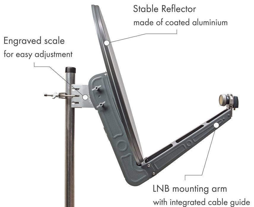 Schwaiger Satellitenschüssel Aluminium Weiß/Rot/Anthrazit 75 cm Neueste Mode