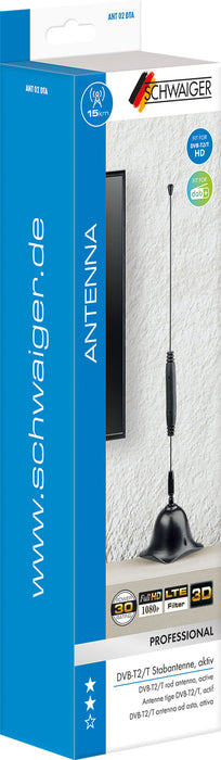 Schwaiger Stabantenne aktiv DVB-T2 VHF UHF mit Verstärker Online Outlet