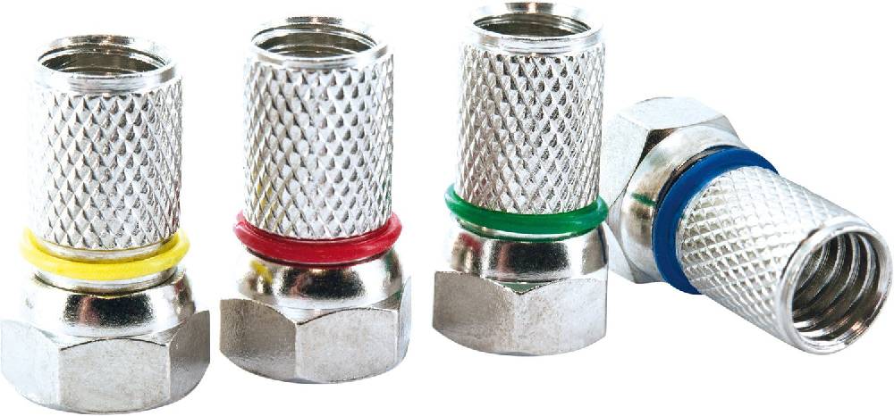 Schwaiger F-Aufdrehstecker 4er Set farbcodiert Ø 7 mm Wochenangebot