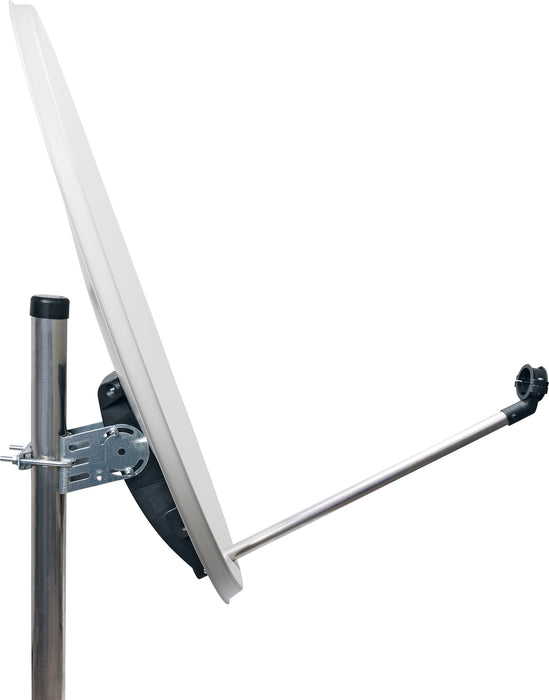 Schwaiger Satellitenanlage Set Weiß Stahl 72 cm mit Twin LNB im Angebot