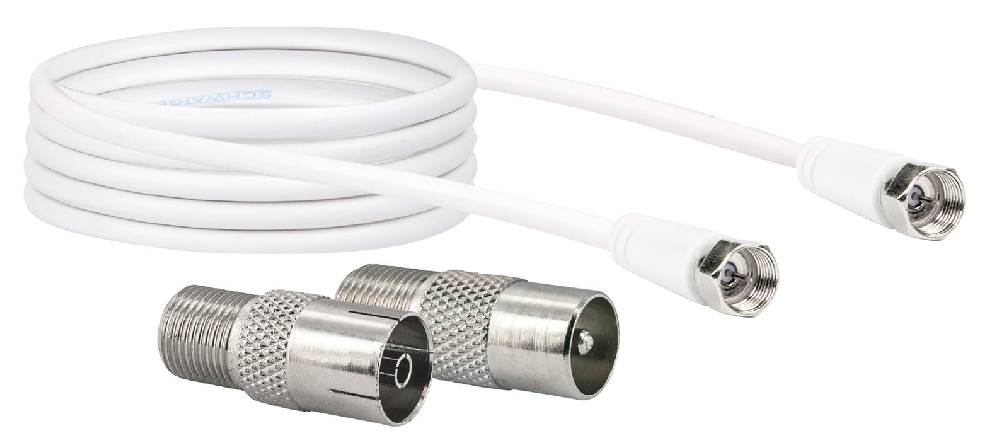 Schwaiger SAT-Anschlusskabel mit IEC Adaptern 3 m 75 dB