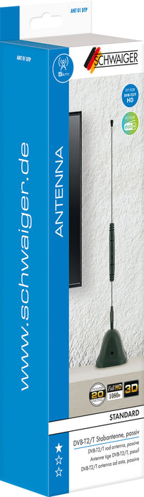 Schwaiger Stabantenne passiv DVB-T2 VHF UHF DAB+ UKW Kostenlose Rückgabe