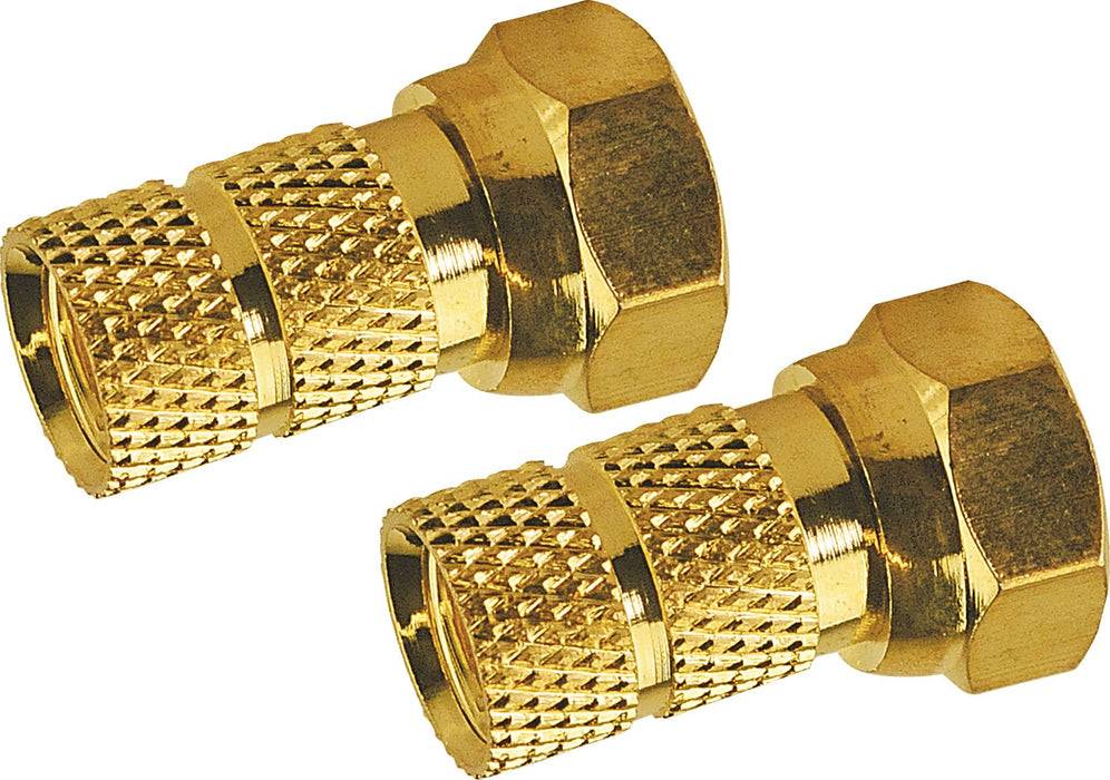 Schwaiger F-Aufdrehstecker 1/2 Stk. Ø 6,5 mm gold Letzte 3 Tage