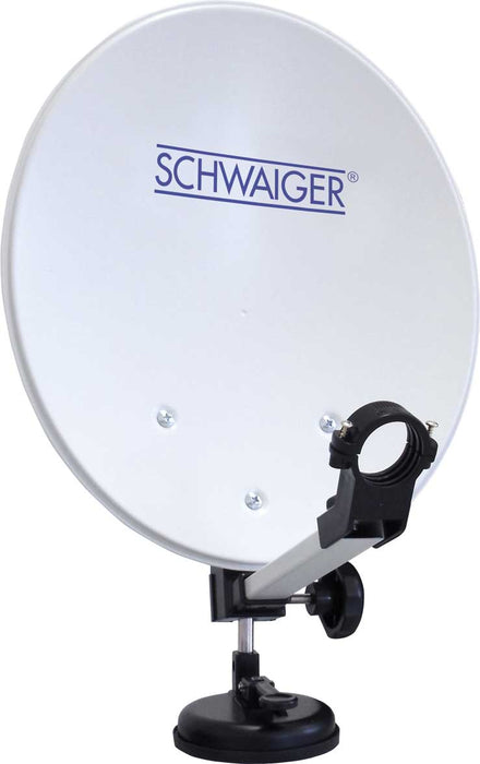 Schwaiger Camping Satellitenanlage Weiß Stahl 35 cm mit Receiver Super Rabatt