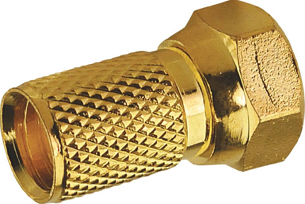 Schwaiger F-Aufdrehstecker 1/2 Stk. Ø 7 mm gold 50% Rabatt mit kostenlosem Versand