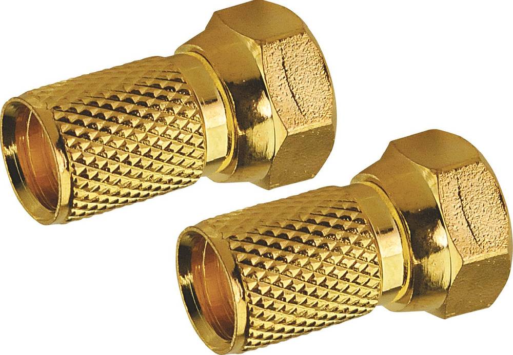 Schwaiger F-Aufdrehstecker 1/2 Stk. Ø 7 mm gold 50% Rabatt mit kostenlosem Versand