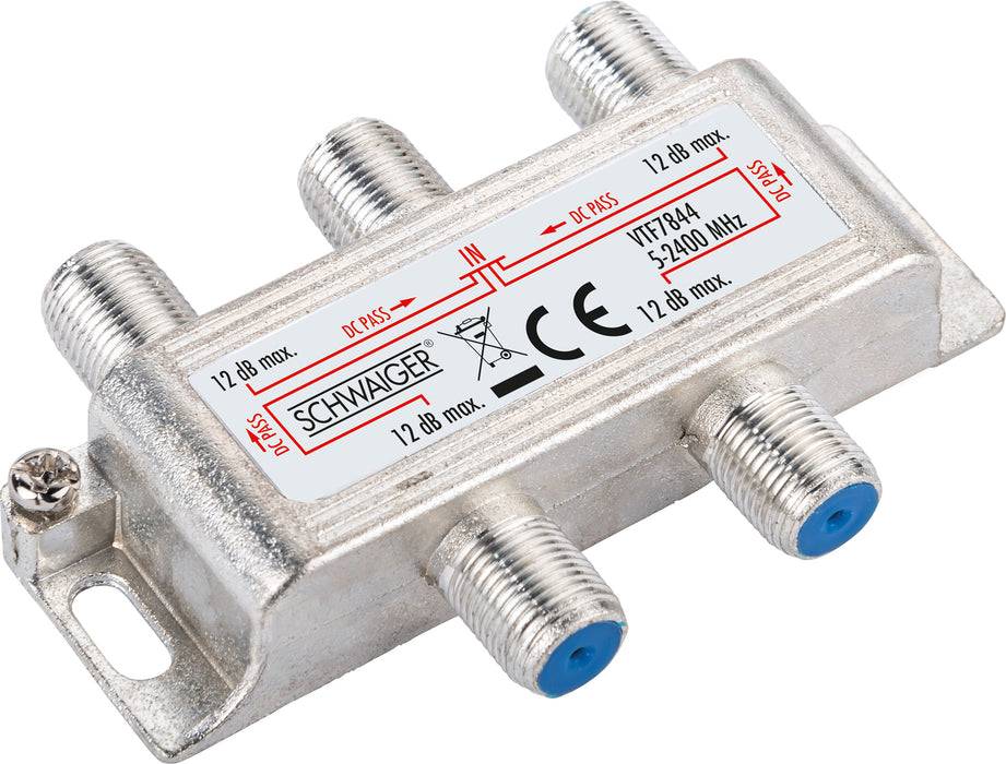 Schwaiger Verteiler 4-fach für SAT-, Antennen- und Kabelanlagen 12 dB Verkauf