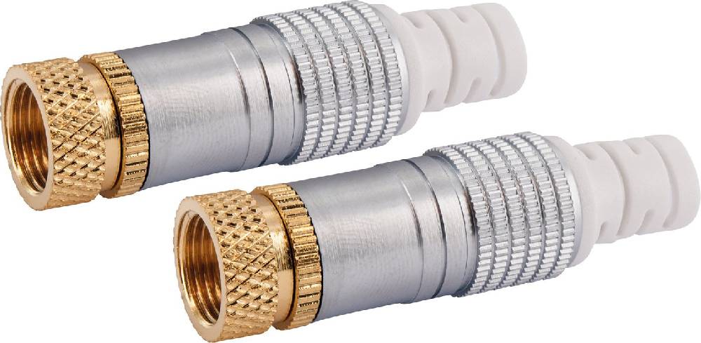 Schwaiger F-Aufdrehstecker 2er Set Ø 7 mm vergoldet Hotsell