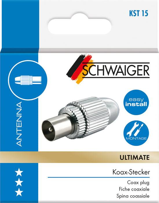 Schwaiger IEC-Stecker Ø 4 - 7,5 mm verchromt Letzte 2 Tage