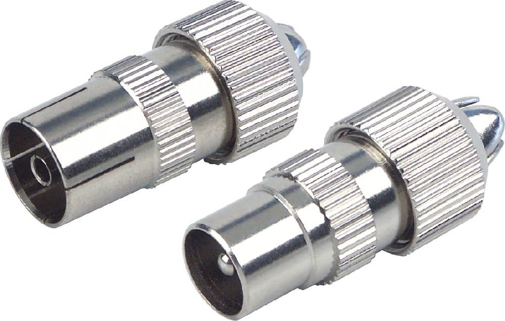 Schwaiger IEC-Stecker & -Buchse Ø 4 - 7,5 mm verchromt