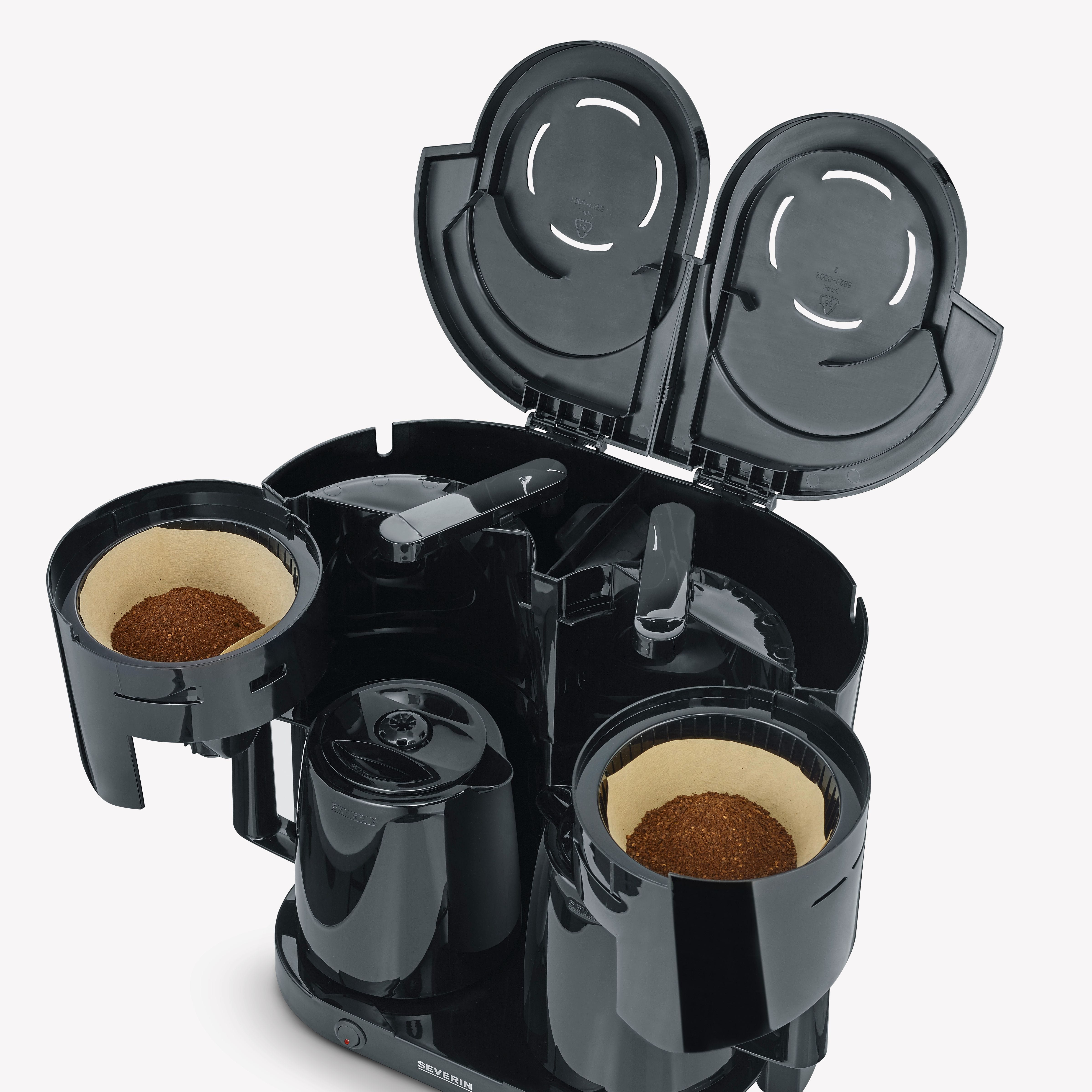 Severin Duo-Filterkaffeemaschine mit 2 Thermokannen KA 9315 Auslauf