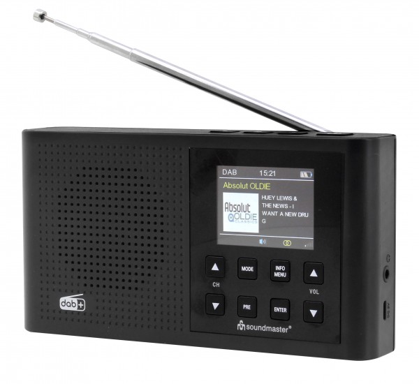 Soundmaster DAB+/UKW Radio mit Li-Ion Akku, Festsenderspeichertasten