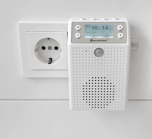 Soundmaster DAB+/UKW Steckdosenradio mit Bewegungsmelder & Li-Ion Akku Riesige Ersparnisse