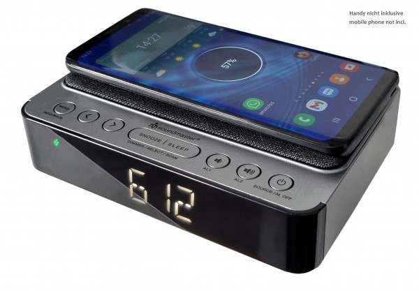 Soundmaster DAB+/UKW Uhrenradio mit kabelloser Ladefunktion Speichern exportieren