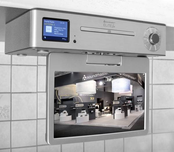 Soundmaster Küchenunterbau Multi Media Center mit TV (25 cm – DVB-T2/C), DAB+/UKW-Radio, CD/MP3, USB, Bluetooth® Vatertagsangebot