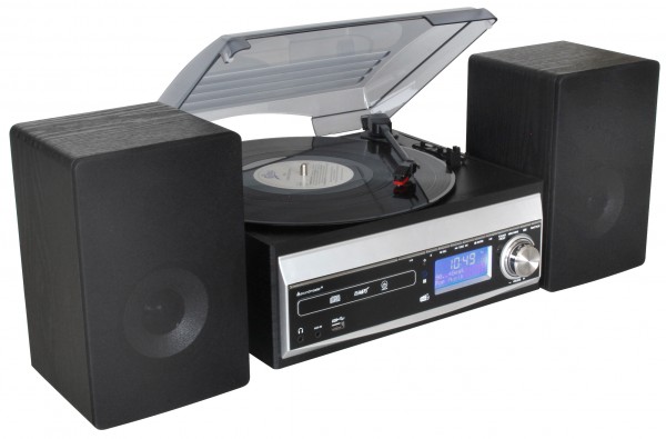 Soundmaster Stereo-Musikcenter mit DAB+/UKW, CD/MP3, Plattenspieler, Kassette, USB, Encoding Blitzangebot