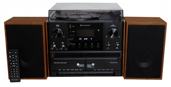 Soundmaster Stereo-Musikcenter mit DAB+/UKW Radio, CD/MP3, Plattenspieler, Doppelkassette, USB, Bluetooth®, Encoding Bestseller