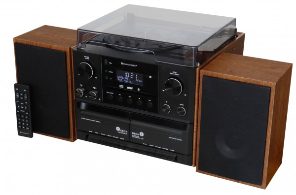 Soundmaster Stereo-Musikcenter mit DAB+/UKW Radio, CD/MP3, Plattenspieler, Doppelkassette, USB, Bluetooth®, Encoding Bestseller