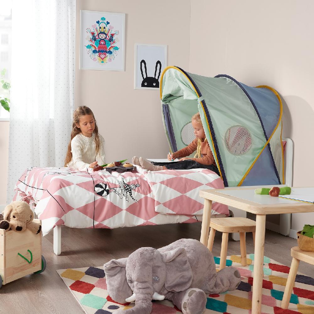 ﻿IKEA ELDFLUGA Baldachin blau/grün 70/80/90 Heißer Verkauf