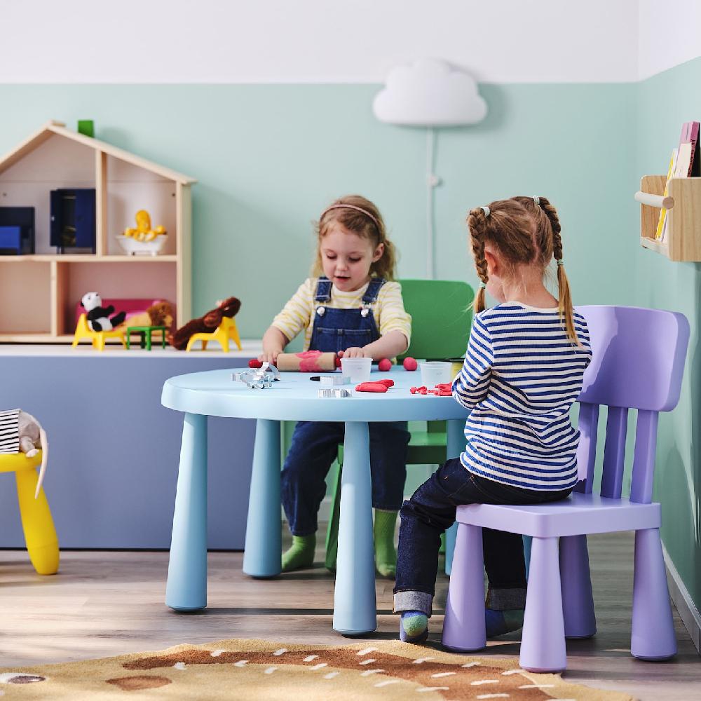 IKEA MAMMUT Kinderstuhl drinnen/draußen/lila Top Angebot