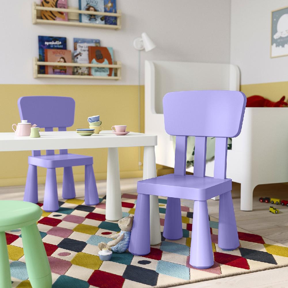 IKEA MAMMUT Kinderstuhl drinnen/draußen/lila Top Angebot