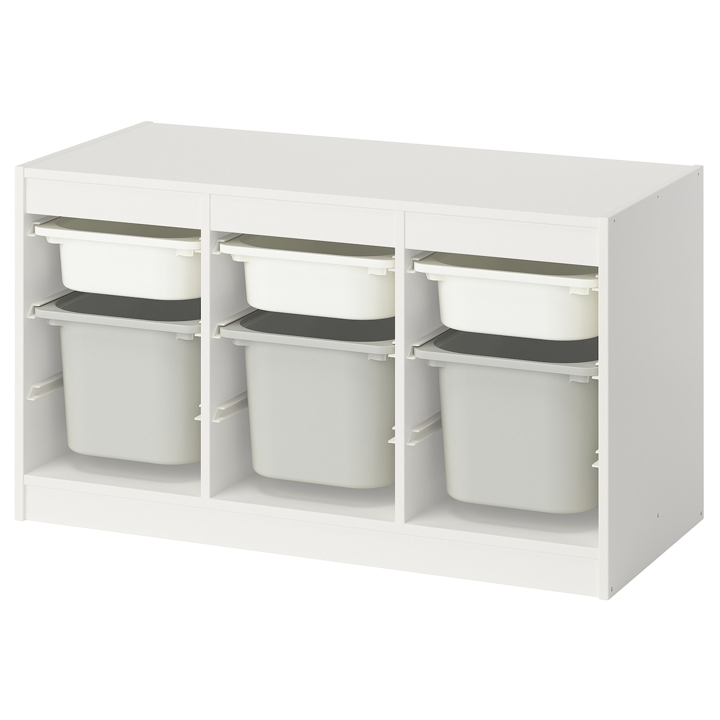 IKEA TROFAST Aufbewahrung mit Boxen weiß weiß/grau 99x44x56 cm IKEA TROFAST Aufbewahrung mit Boxen weiß weiß/grau 99x44x56 cm